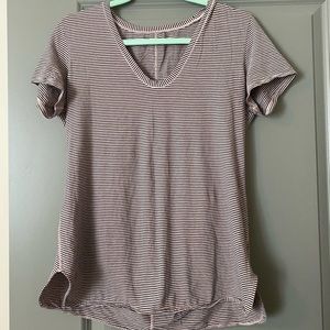 Lululemon Striped Short Sleeve workout top size 12